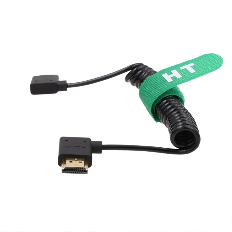 HangTon كابل HDMI 4K 60p 8K رفيع ملتف لكاميرا Sony A7M4 ATOMOS Shinobi Ninja V Portkeys BM5 FEELWORLD Blackmagic ZCAM Canon Nikon نوع A HDMI 2.1 بزاوية يمين ويسار - Image 3